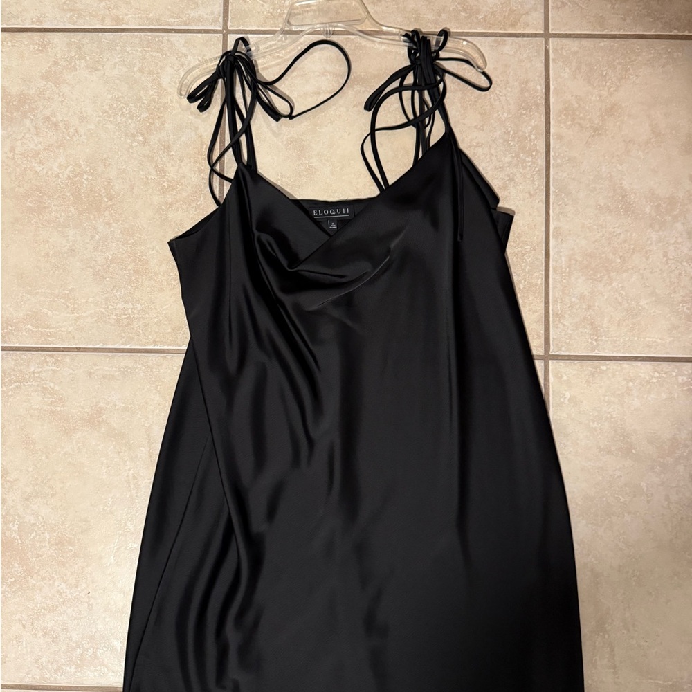 Eloquii Black Satin Dress